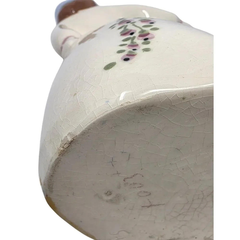 Vintage Art Deco Style Lady Figural Vase Planter Hand Painted Ceramic 9.75